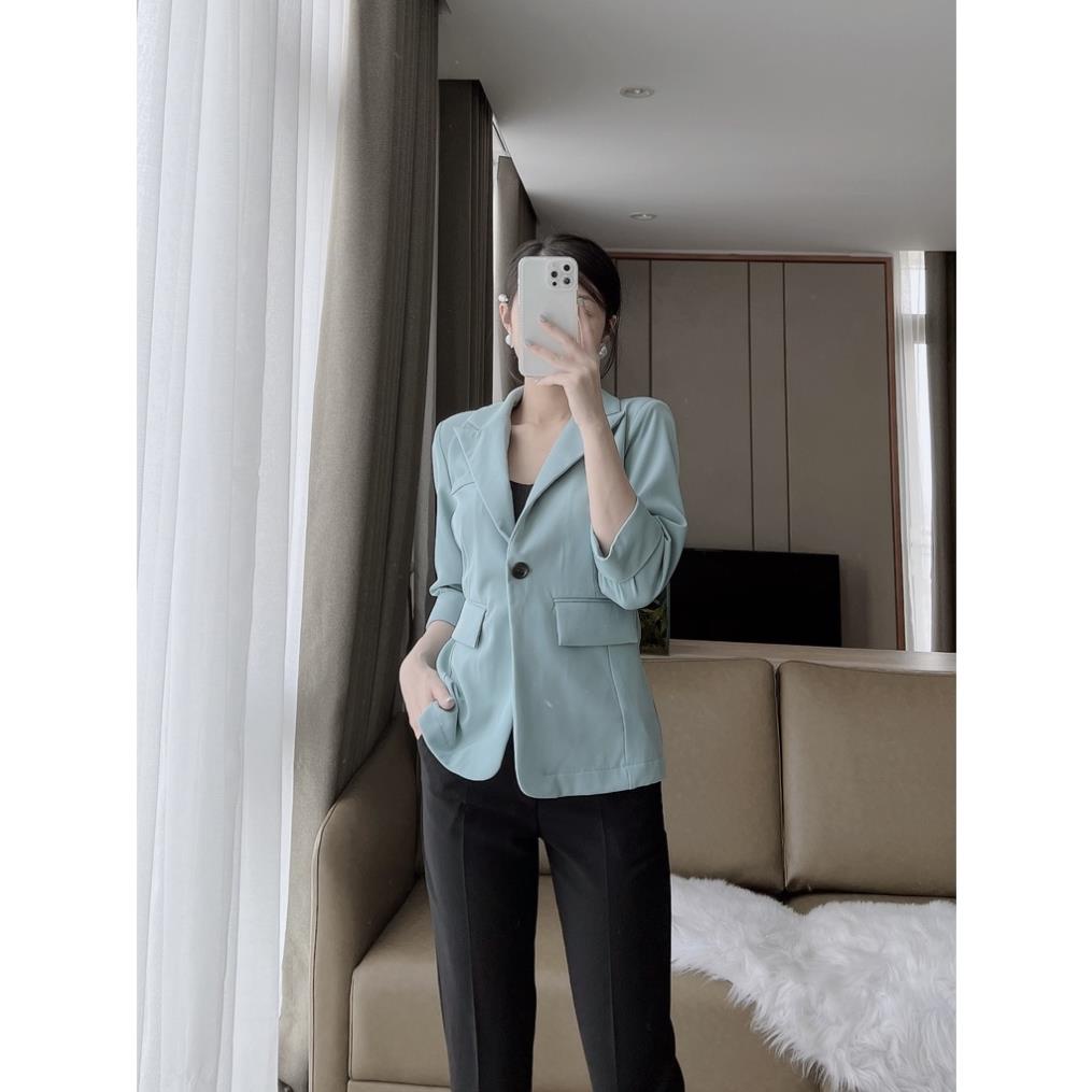 Áo Vest nữ cao cấp thiết kế túi nắp Tay lỡ xắn gấu phong cách sang trọng Evalover VE35