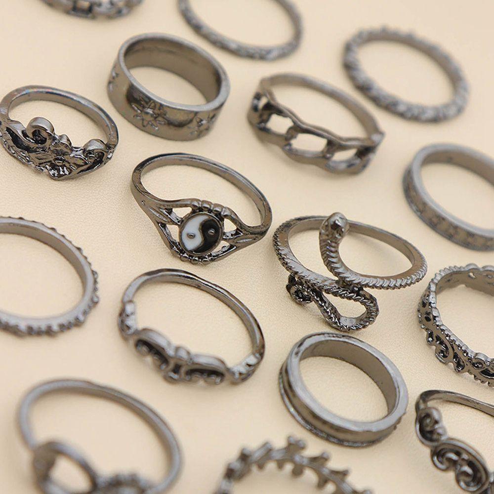 Set 16 Nhẫn Hình Rắn Phong Cách Hàn Quốc Cá Tính Cho Cặp Đôi