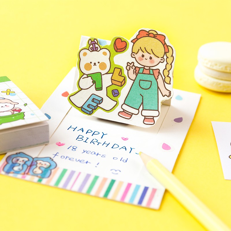 Set 50 Miếng Dán Họa Tiết Dễ Thương Dùng Để Trang Trí