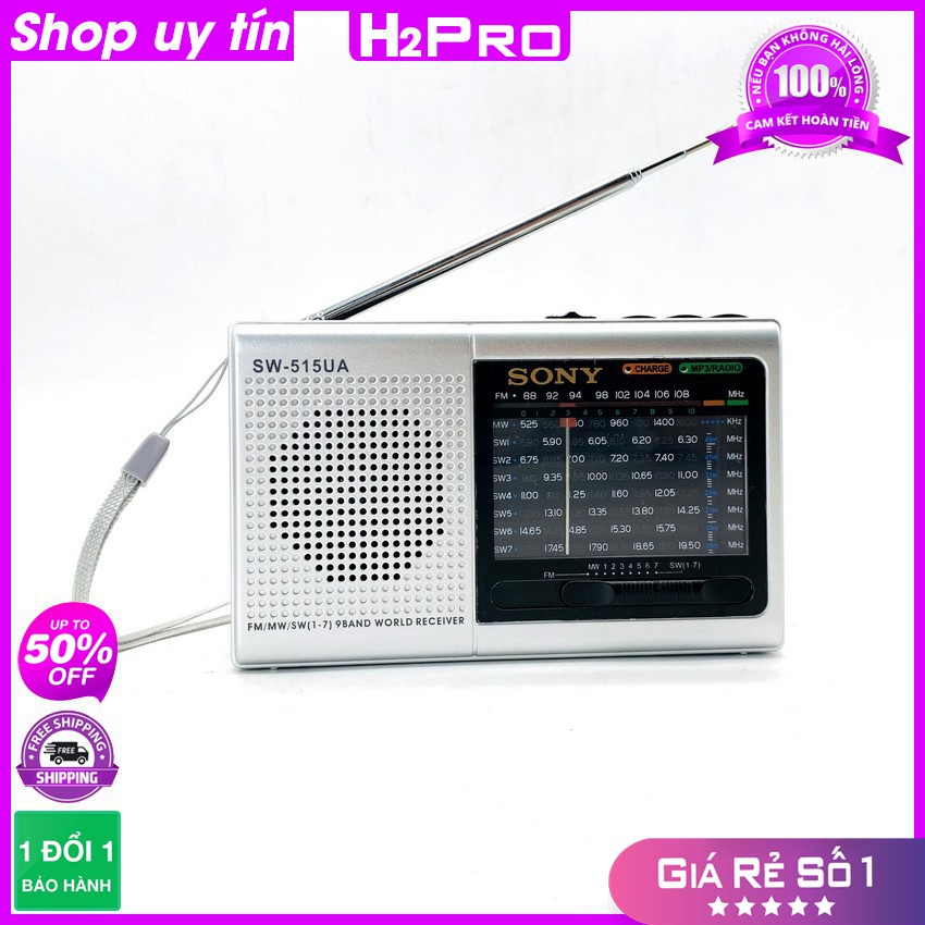 [RẺ VÔ ĐỊCH] Đài radio Sony FM SW-515UA H2Pro 9 Bands Quốc tế FM, MW, SW1-7, đài radio sạc điện, có USB-Thẻ nhớ làm máy