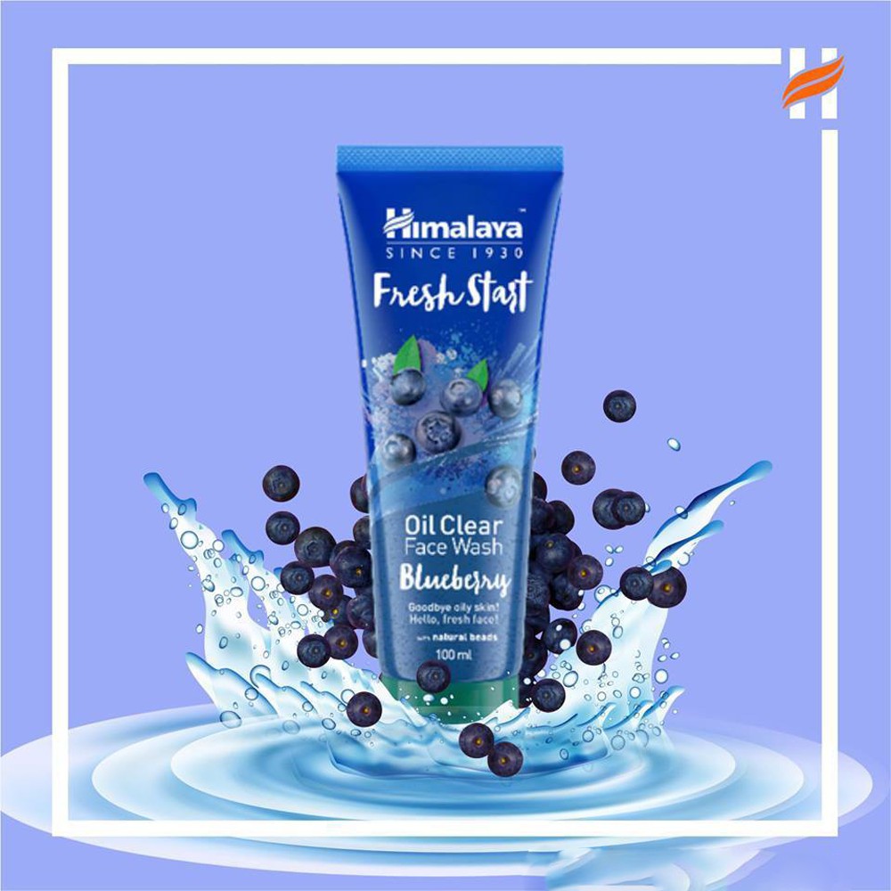 Sữa rửa mặt kiểm soát dầu, chống lão hóa Himalaya Fresh Start Oil Clear Blueberry Face Wash 100ml