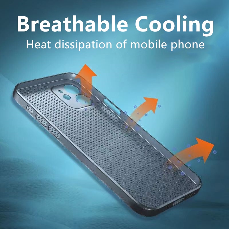 Ốp Điện Thoại Nhựa PP Cứng Siêu Mỏng Thoáng Khí Cho iPhone 13 12 Pro Max 13 Pro 12 Pro Max