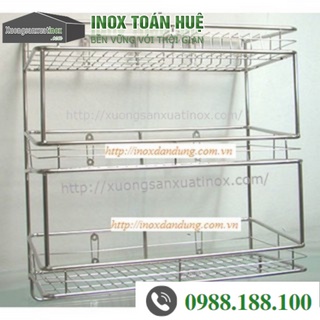 Giá úp bát đĩa inox 3 tầng