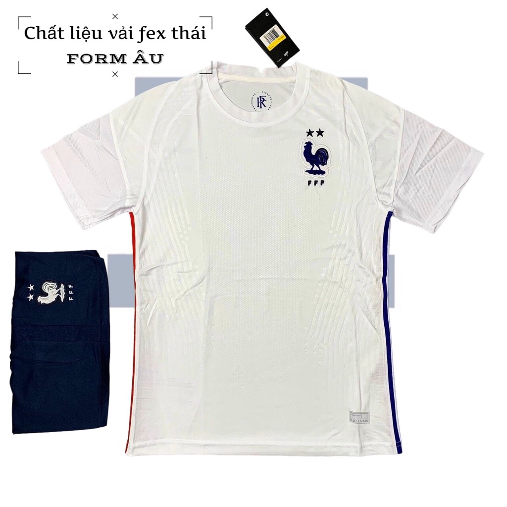 Bộ Quần Áo Bóng Đá Pháp Trắng Mới
