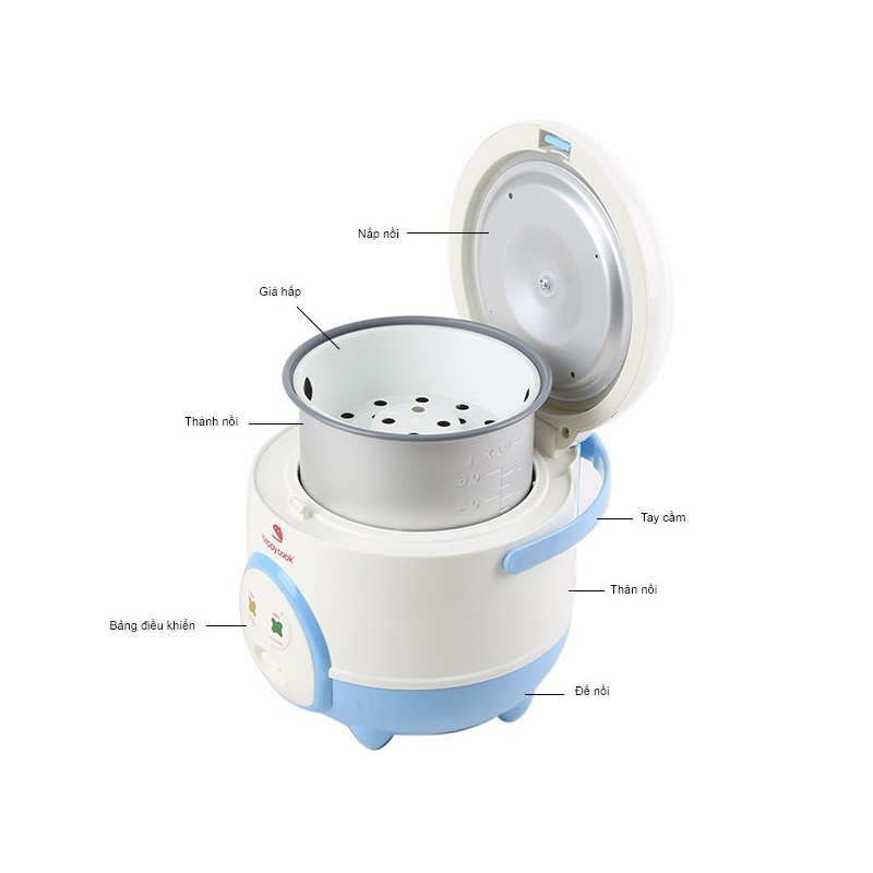 NỒI CƠM ĐIỆN HAPPYCOOK 0.6 LÍT HC-060 AT | BigBuy360 - bigbuy360.vn