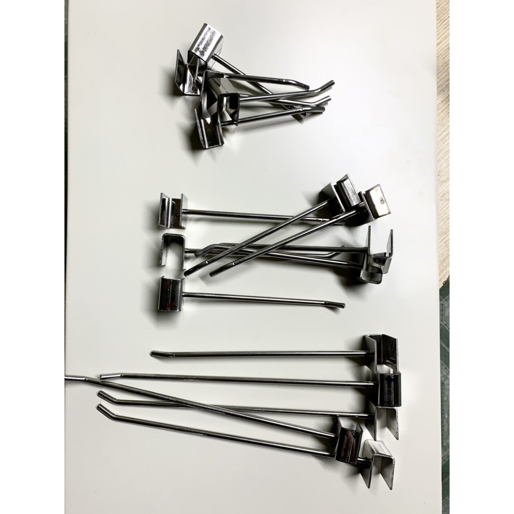 10 móc treo đồ cài hộp bằng inox 10,15,20,25cm treo phụ kiện