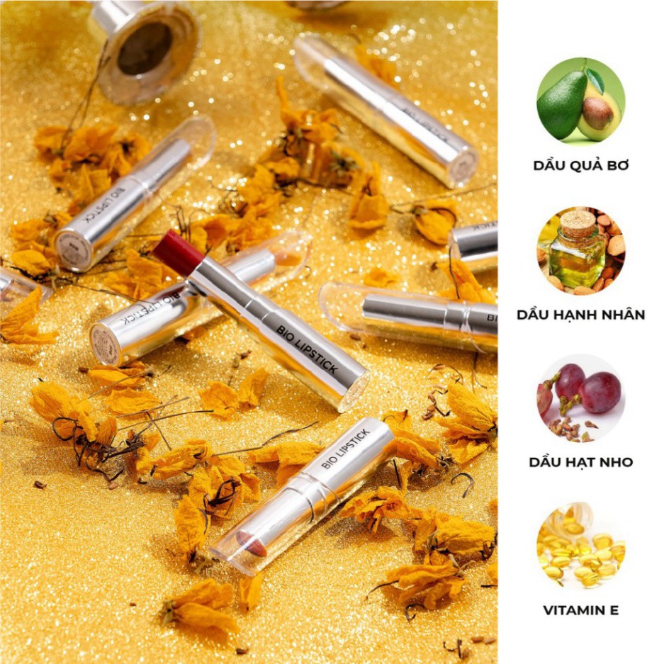 Son Lì Bio Lipstick - 7 Màu Siêu Xinh: Đỏ Tươi, Cam Đất, Đỏ Cam, Hồng Nude, Cam Nude, Đỏ Gạch, Hồng Cam San Hô