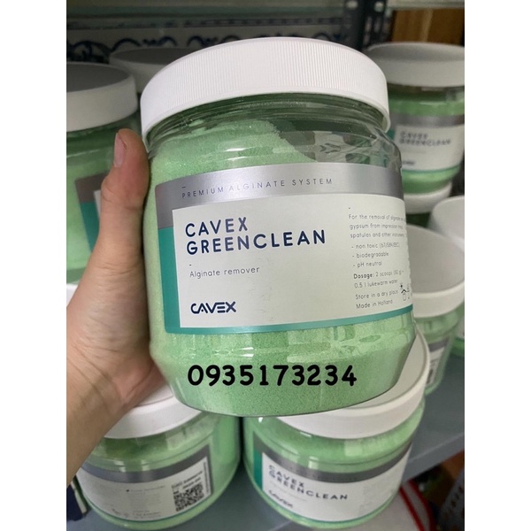 Bột ngâm làm sạch khay lấy dấu, tan alginate tan cao su cavex Hà lan hộp 1kg tái sử dụng