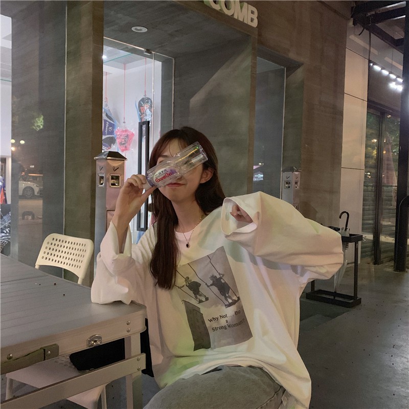 [Mã FAMARAL2 giảm 10K đơn 50K] Áo Thun Dài Tay Form Rộng IN HÌNH UNISEX Ulzzang Thời Trang