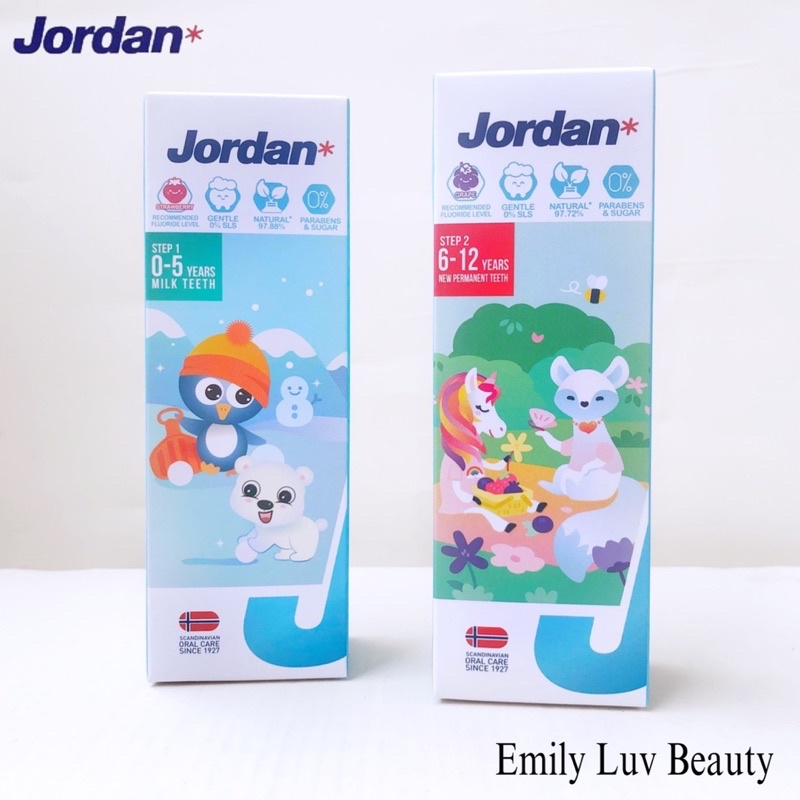 Kem đánh răng cho trẻ em 0-5 tuổi vị dâu Jordan Step 1 - 75g