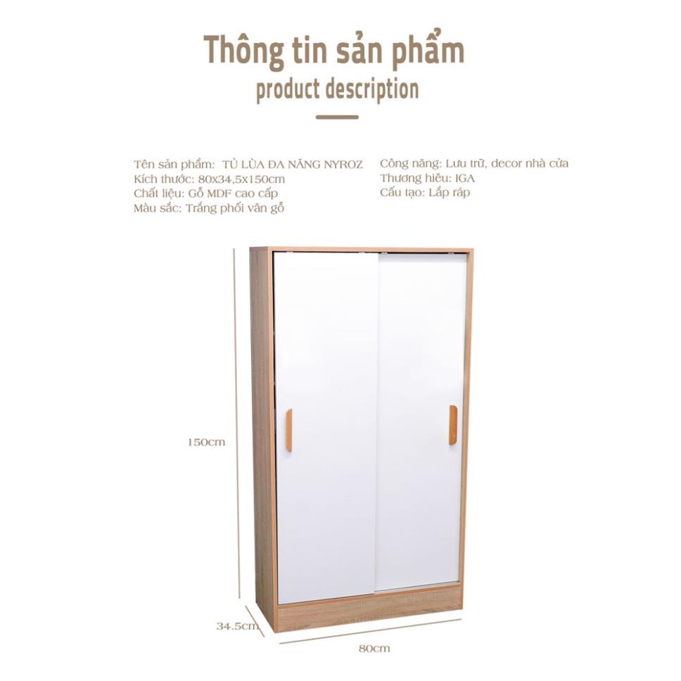 Tủ cánh lùa đựng đồ để quần áo, tú xách, giày dép đa năng - GP151