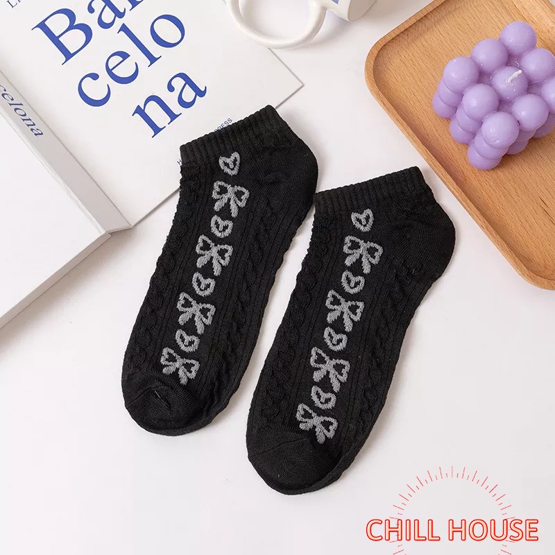 Tất cổ ngắn, tất nữ hoạ tiết hình nơ dễ thương T779 - CHILL HOUSE