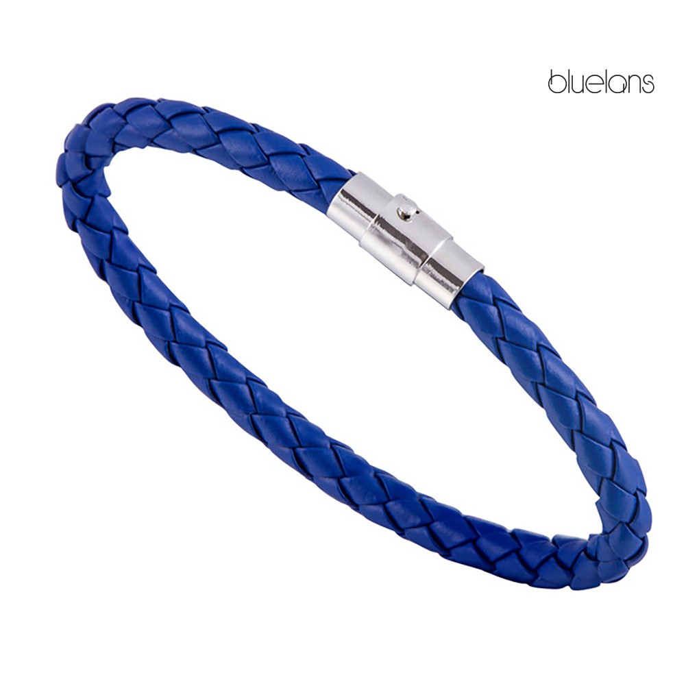 Vòng Tay Bện Dây Da Phối Khóa Thời Trang Cho Nữ