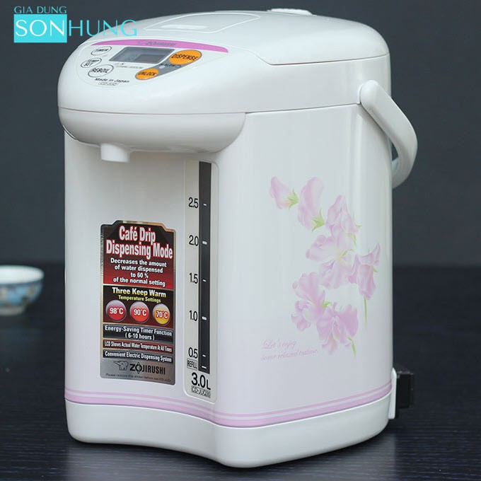 BÌNH THỦY ĐIỆN ZOJIRUSHI ZOBT-CD-JUQ30-FS DUNG TÍCH 3 LÍT XUẤT XỨ  NHẬT BẢN[BẢO HÀNH CHÍNH HÃNG 1 NĂM]