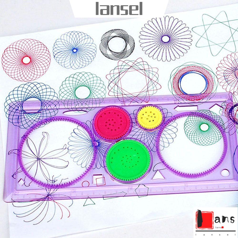 ❤LANSEL❤ HOT Spirograph Ruler Students Stationery Geometric Drafting Stencil Classic Drawing Art Toy Spiral Tool