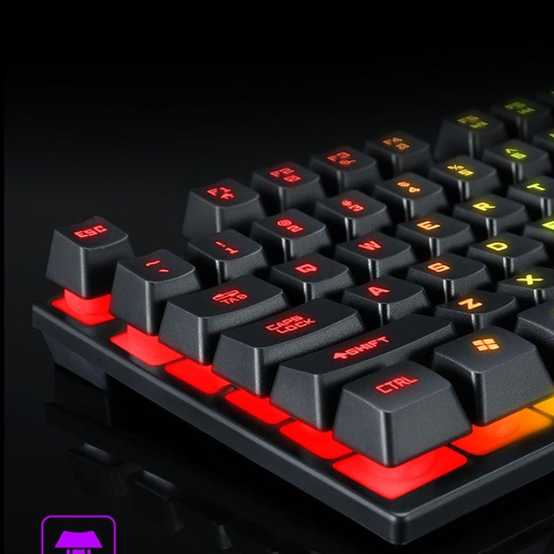 Bàn phím Gaming led giả cơ T20, Keyboard T-WOLF TF20, combo phím+chuột máy tính