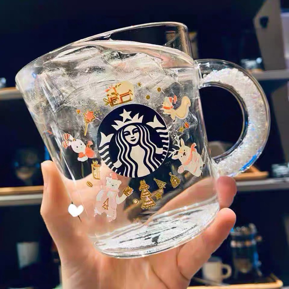 Cốc ly STARBUCKS thủy tinh trong suốt đổi màu dung tích 355ml