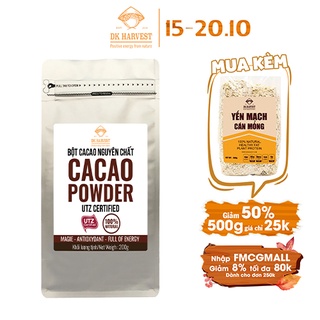 Bột Cacao Nguyên Chất DK Harvest - Túi 100g, 200g, 500g - Đồ Uống Cao Cấp, không pha trộn
