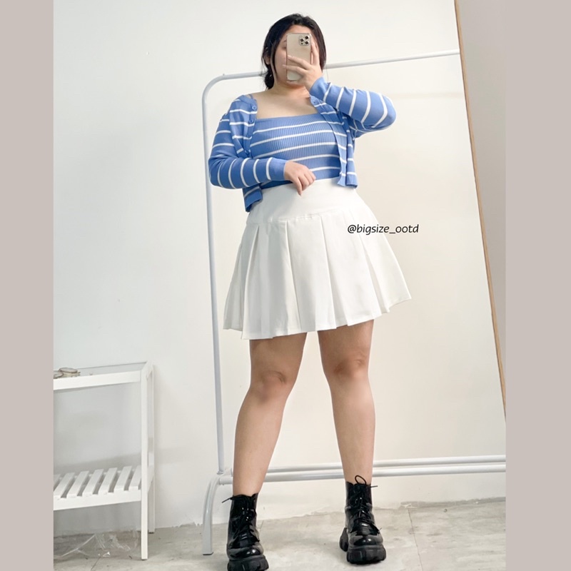 Set áo dây len sọc bigsize kèm khoác