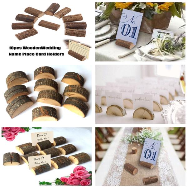 Bộ 10 đế giữ thẻ tên/ảnh hình khúc gỗ trang trí cho bữa tiệc