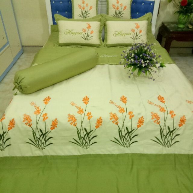 Chăn ga  satin set 7 món cao cấp