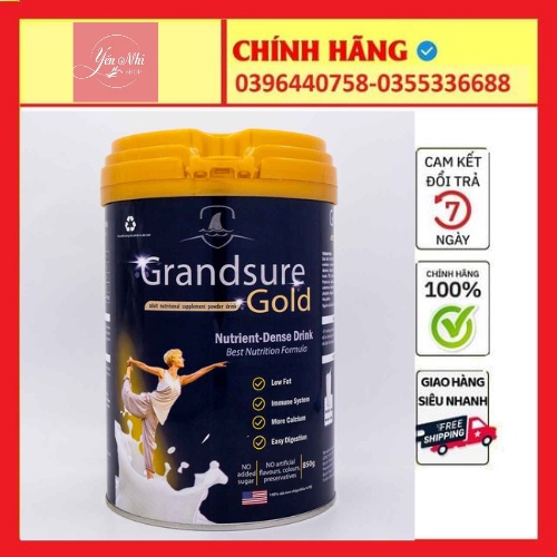 [CHÍNH HÃNG] Sữa bột Grandsure Gold lon 850g (giúp xương khớp chắc khoẻ) date mới nhất