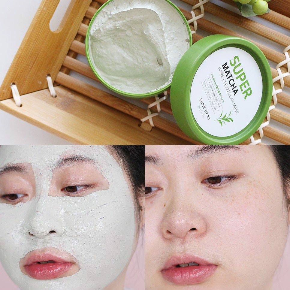 {XẢ KHO SỈ} Mặt Nạ Đất Sét Trà Xanh Dưỡng Da Some By Mi Super Matcha Pore Clean Clay Mask 100g