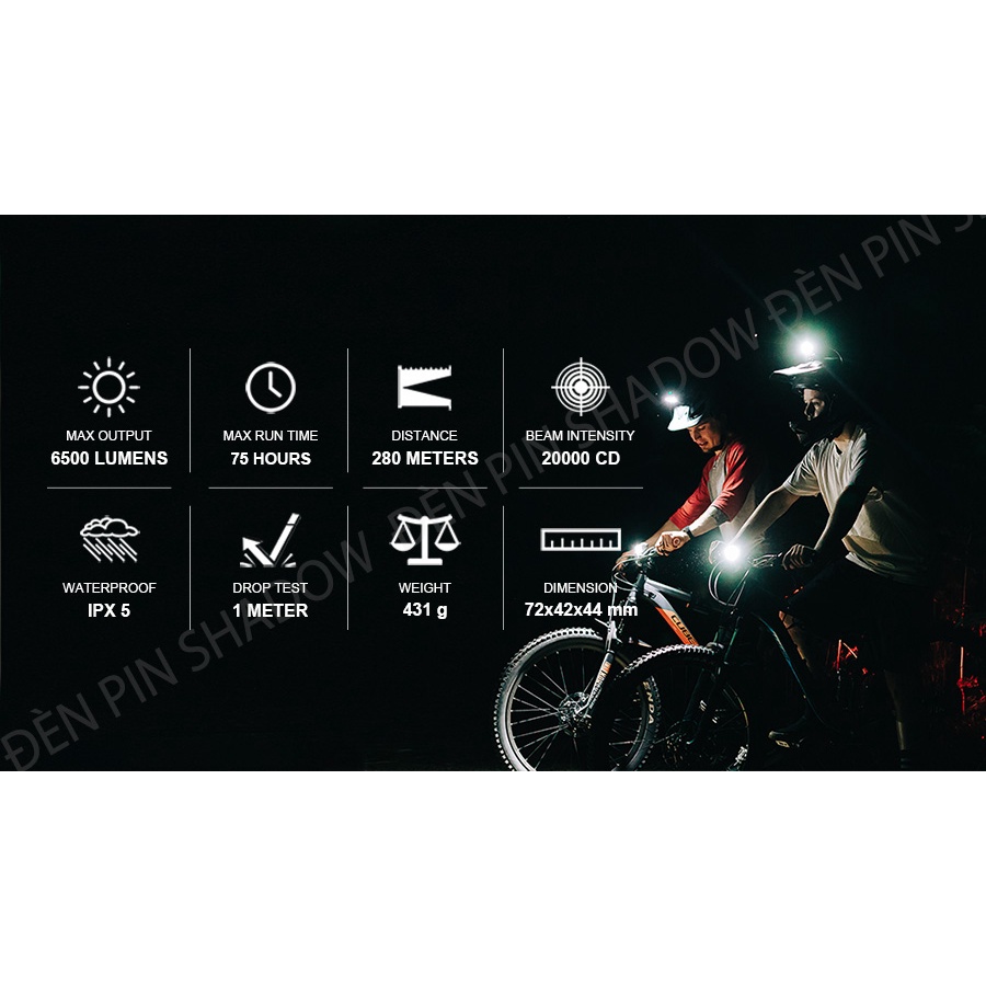 Đèn xe đạp MAGICSHINE MONTEER 6500S sáng 6500 lumen xa 280m pin rời 10000mAh sạc USB Type-C Phụ Tùng &amp; Phụ Kiện Xe Đạp