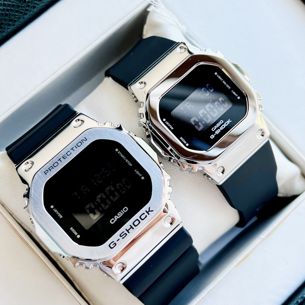 Đồng hồ đôi nam nữ dây nhựa Casio G Sshock GM-5600-1D Và GM-S5600-1D