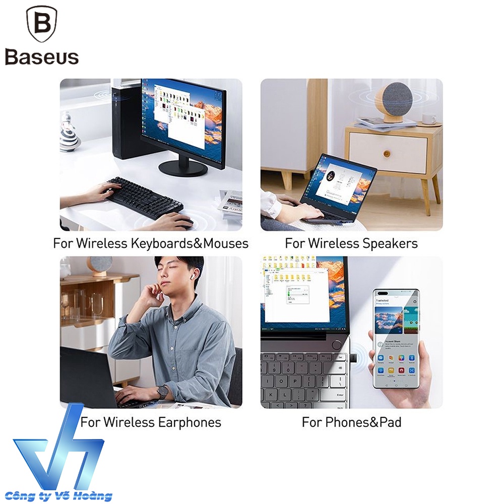 USB Bluetooth 5.0 tốc độ cao Baseus BA04 Bluetooth Receiver- HSHOP