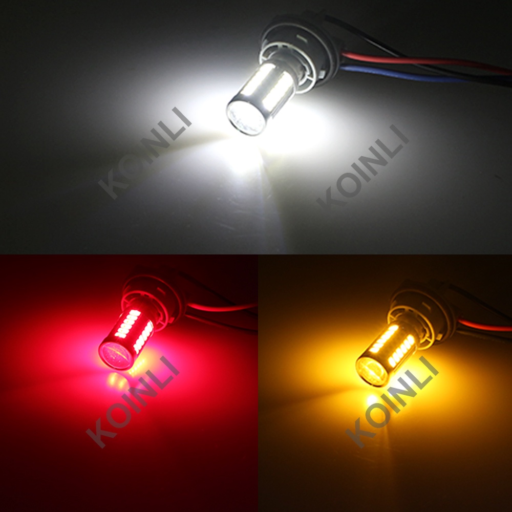 Bóng đèn LED T20 33SMD 1156 P21W BA15S 1157 BAY15D 7440 7443 5730 5630 DC màu trắng/đỏ/vàng cho xe hơi