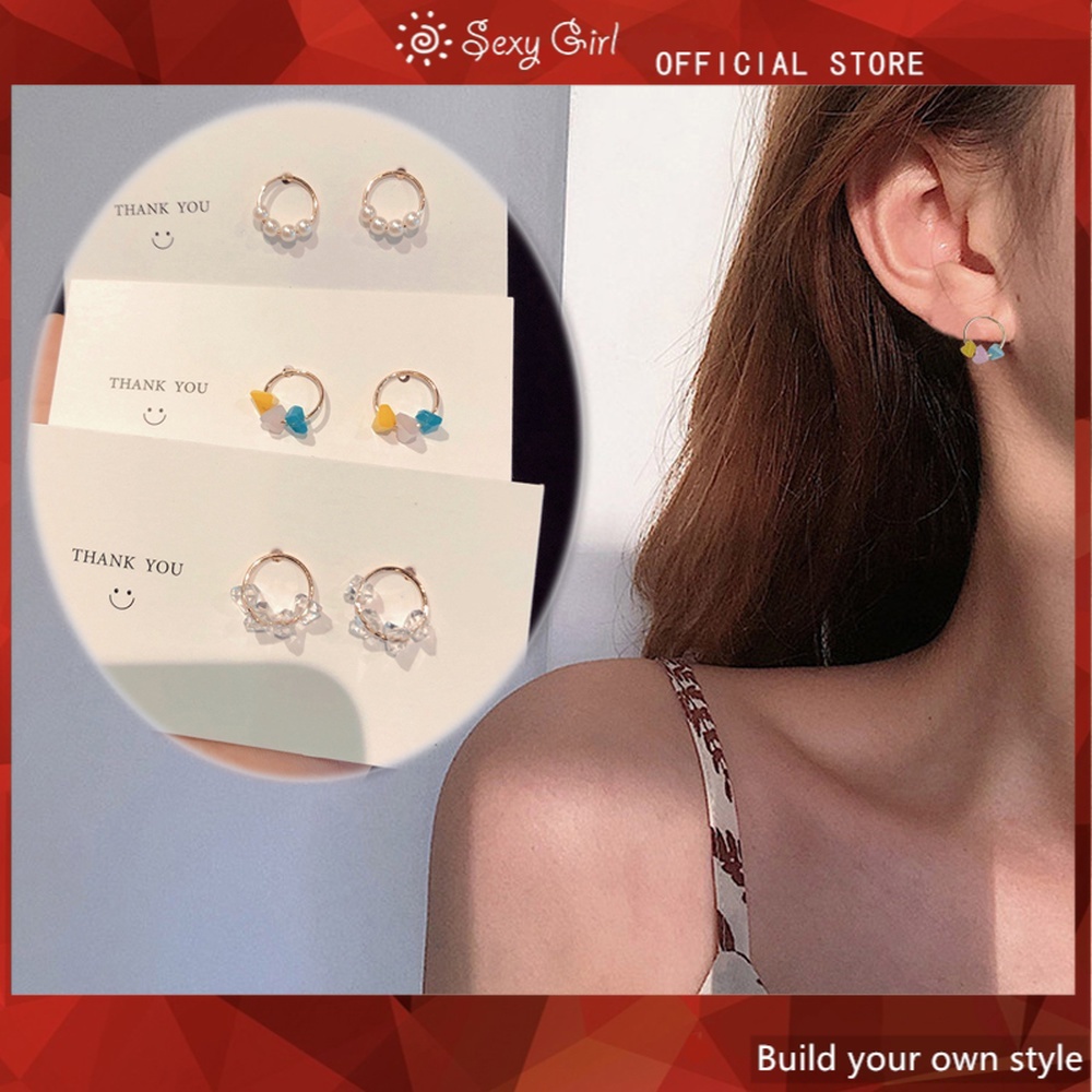 Bông Tai Bạc 925 Hình Kẹo Đính Đá Xinh Xắn Phong Cách Hàn Quốc Cho Nữ