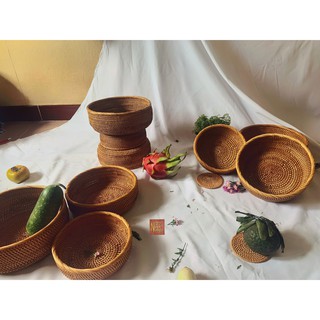 Rổ mây xiên tròn