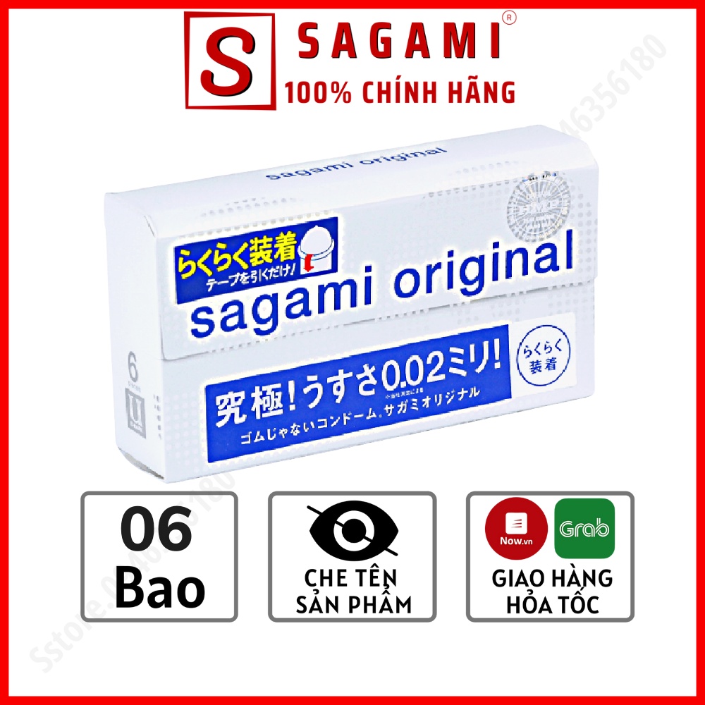 Bao Cao Su Sagami 002 Blue – BCS Siêu Mỏng Kéo Dài Thời Gian - Non Latex - Hộp 6 Chiếc B002B6