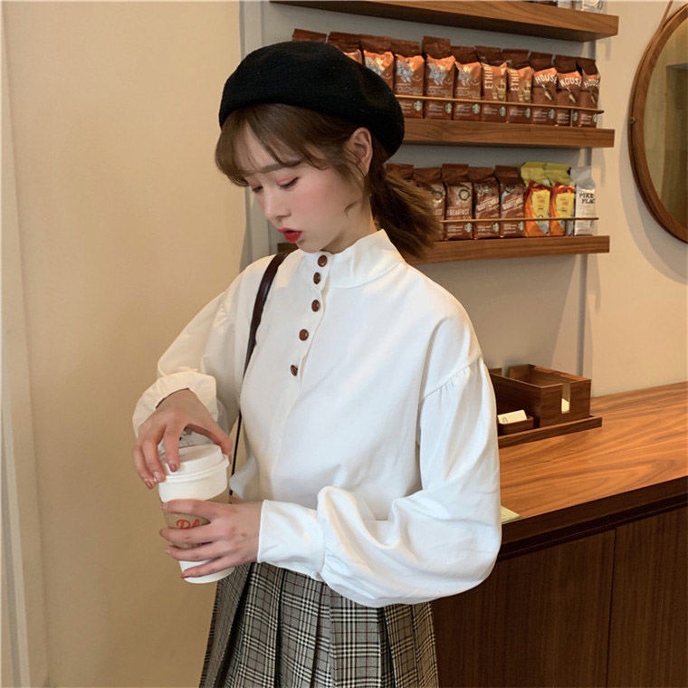 Áo Sơ Mi Tay Dài Dáng Rộng Phong Cách Hàn Quốc Cổ Điển Thời Trang Mới 2022 Dành Cho Bạn Nữ