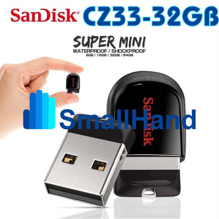 USB chịu nước – SanDisk 32GB Chính Hãng – Cruzer Fit CZ33 – USB Flash Diver – Bảo hành 5 năm – Siêu nhỏ