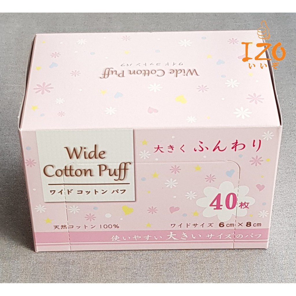 Set 40 miếng Bông tẩy trang Kyowa Nhật Bản Wide Cotton Puff (made in Japan)