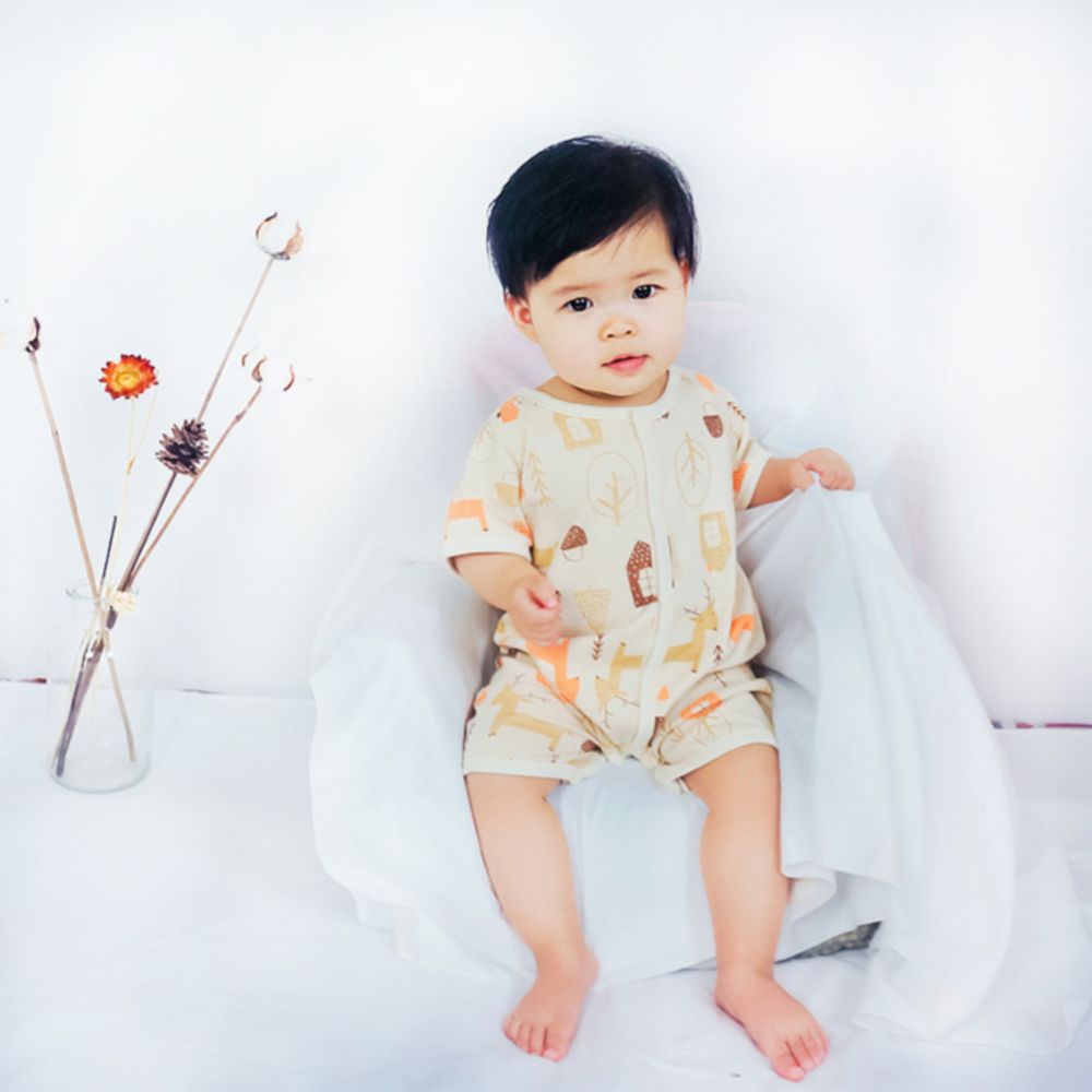 [ORGANIC Baby] Body cộc tay cúc bấm giữa cho bé 100% COTTON HỮU CƠ TỰ NHIÊN siêu đáng yêu.