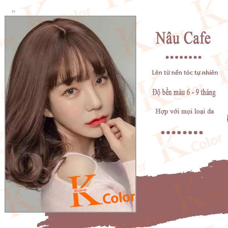 Thuốc nhuộm tóc Nâu Cafe không tẩy sử dụng tại nhà nhiều thảo dược giá rẻ Kcolor