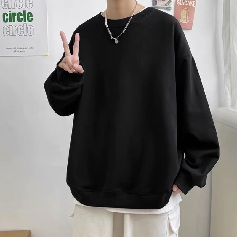 Áo Sweater Tay Dài Cổ Tròn Phong Cách Thời Trang Hàn Quốc