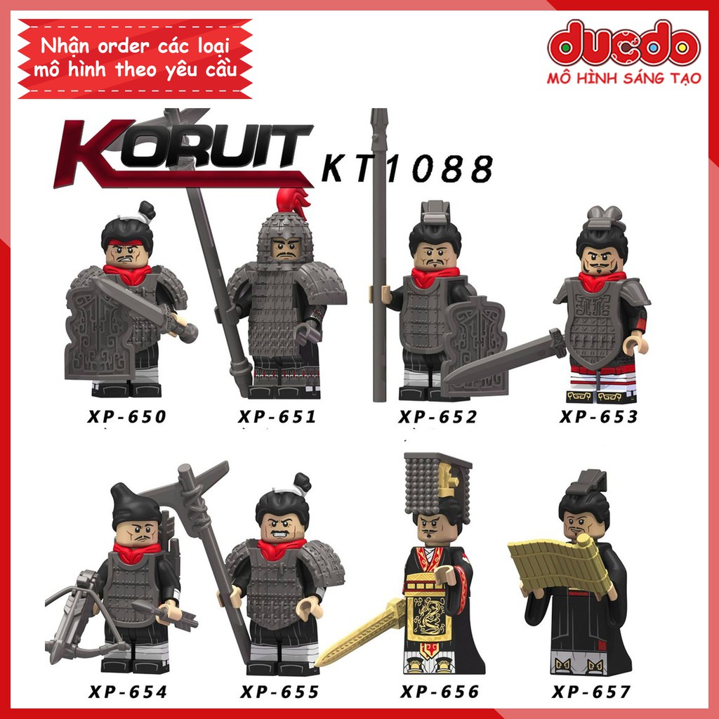 Minifigures lính Tần vương Tần Thủy Hoàng - Đồ chơi Lắp ghép Xếp hình Mini trung cổ Koruit KT1088