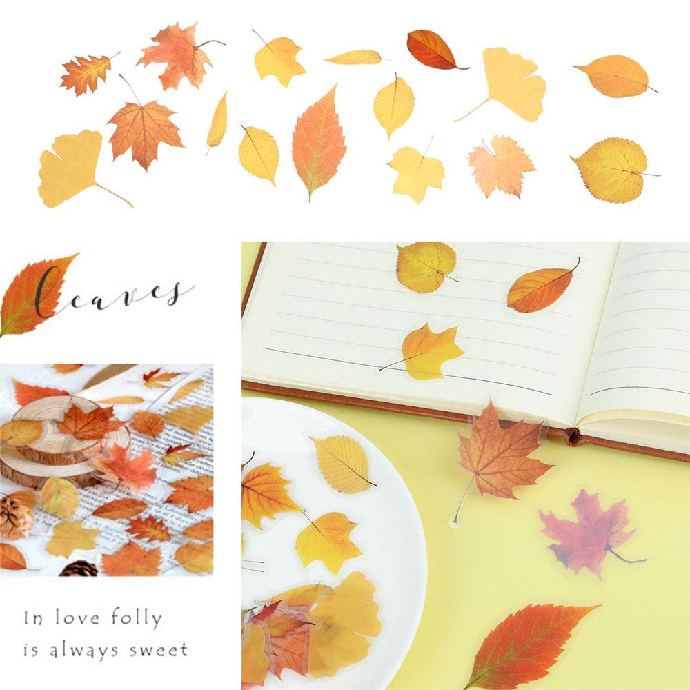 ☆Yola☆ Bộ 40 Miếng Dán Trong Suốt Họa Tiết Cây Lá Độc Đáo Trang Trí Sổ Tay/ Nhật Ký DIY
