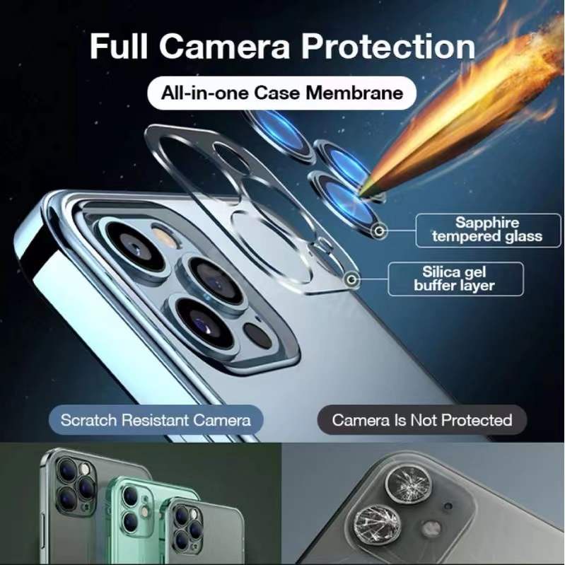 Ốp Điện Thoại Túi Khí Mạ Sang Trọng Bảo Vệ Camera Cho iPhone 13 pro max 12 11 pro max