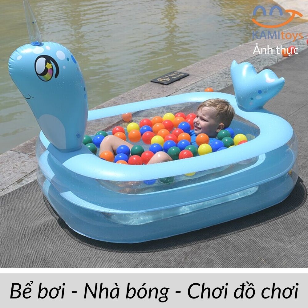 Bể bơi cho bé hình thú kiểu hồ phao bơm hơi gấp gọn❤️Chọn cỡ❤️ hoặc làm nhà bóng trong nhà KM50034