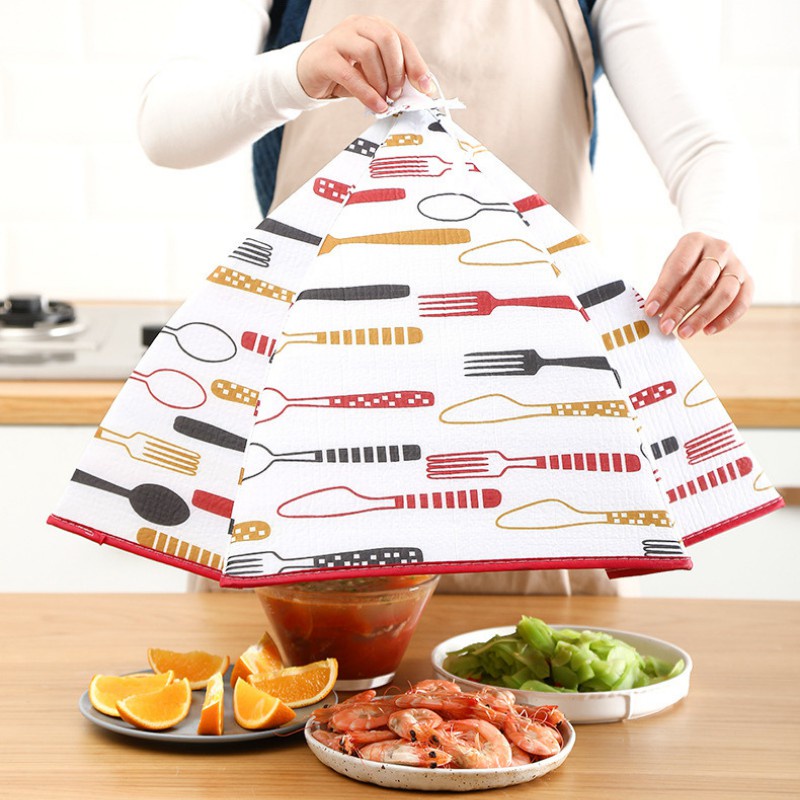 Lồng bàn giữ nhiệt gấp gọn cỡ lớn 6 cạnh có khung chống bụi và côn trùng bền đẹp