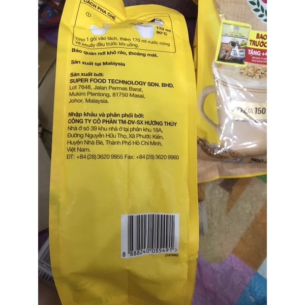 Ngũ cốc dinh dưỡng Super 450g( 18gói x20g) date 2/2023