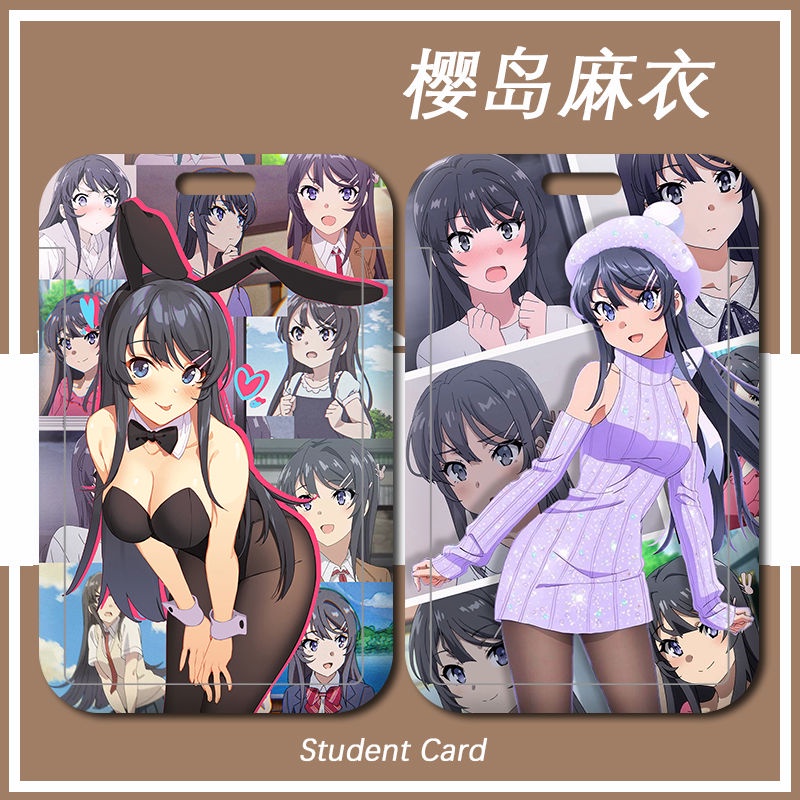 Sakurajima Mai Card Holder Rascal Does Not Dream of Bunny Girl Senpai New Passport Holder Student Custom Anime Bus Card Protective Case Transparent Cute Senior Sister Lanyard Name Tag Bunny Girl