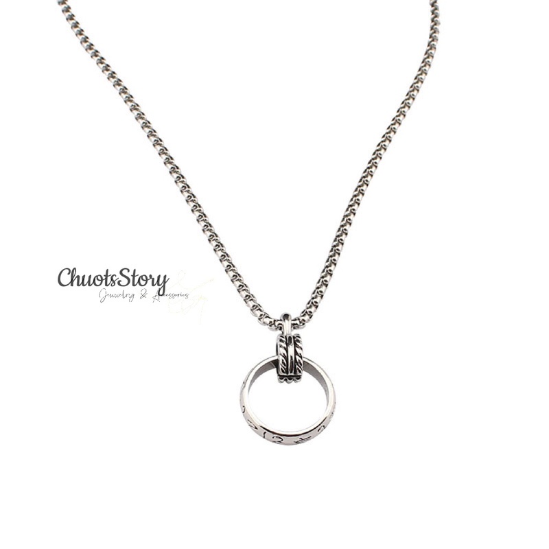 Vòng cổ titan unisex mặt nhẫn, dây chuyền nam nữ cá tính không gỉ - VCU0032 - ChuotsStory
