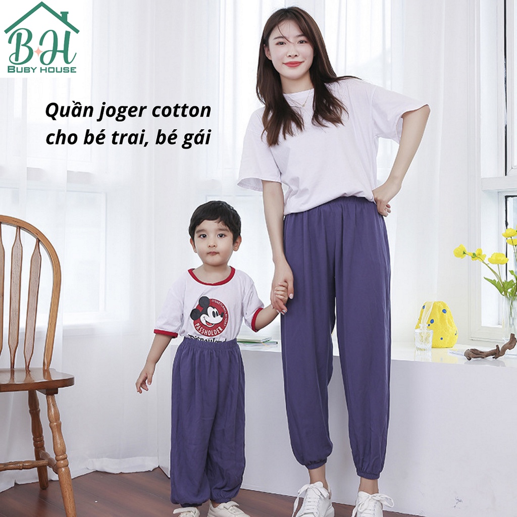 Quần Joger bé trai, bé gái từ 7-11kg, chất liệu 100% Cotton,Unisex cho bé trai và bé gái độ tuổi từ 1- 2 tuổi Buby House