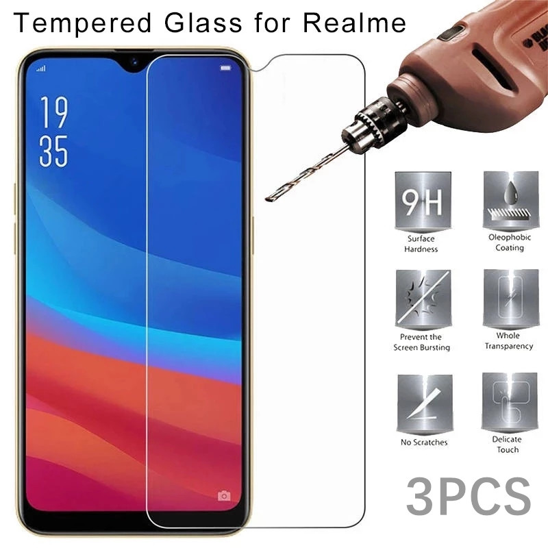 Kính cường lực cho Realme 5 6 7 8 9 10 Pro 5i 6i 7i 8i 9i C3 C11 C12 C15 C17 C20 C21 C30 C31 C33 C35 C55 C21Y C25 C25S C25Y Narzo 20 30A 50 50i 50A
